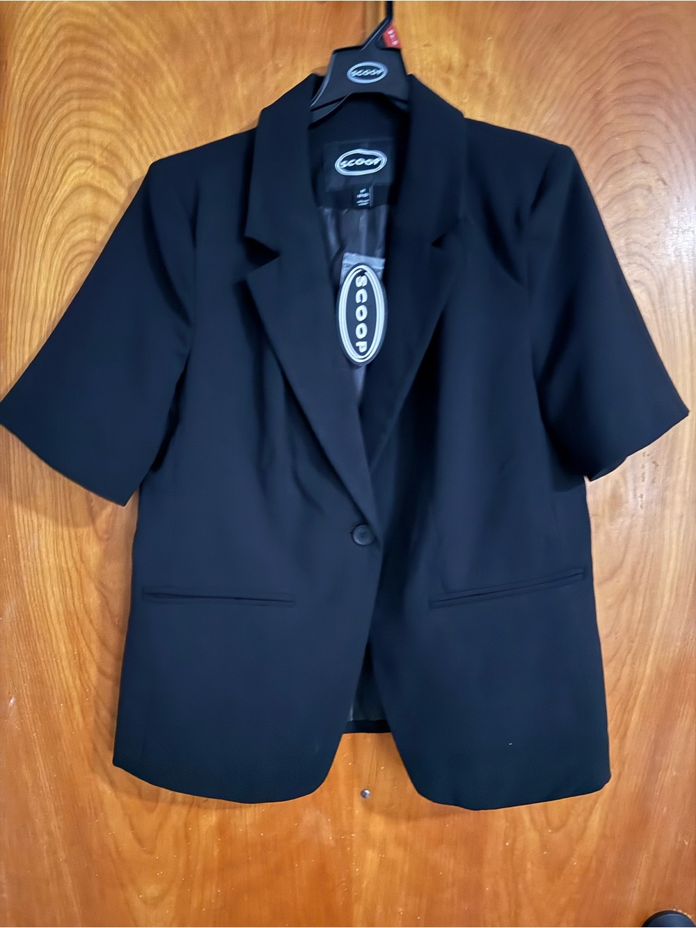 Scoop Black Short Sleeve Blazer Jacket